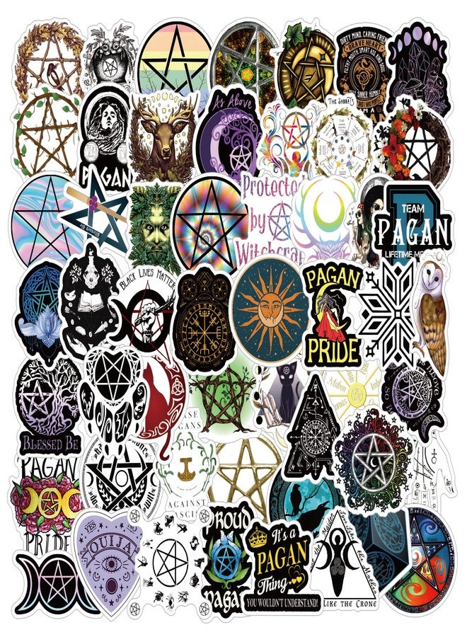 YEESACG 54Pcs Pagan Stickers Pack, Aesthetic Vinyl Waterproof Stickers for Water Bottle,Skateboard,Laptop,Phone,Journaling,Scrapbooking Decals for Party Supply Reward… - Image 1